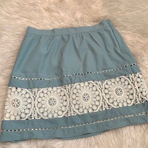 Pinky blue large crochet lace skirt
